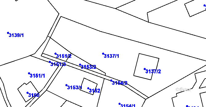 Parcela st. 3137/1 v KÚ Černošice, Katastrální mapa
