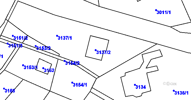Parcela st. 3137/2 v KÚ Černošice, Katastrální mapa