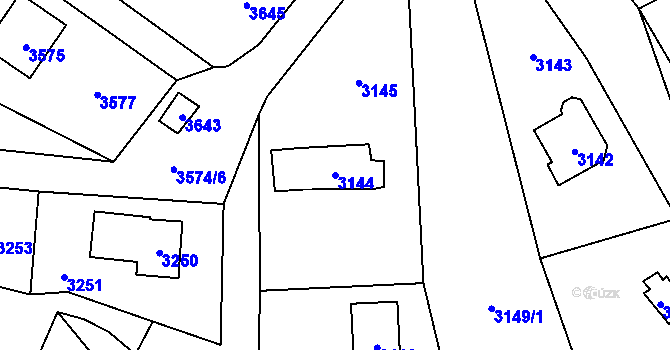Parcela st. 3144 v KÚ Černošice, Katastrální mapa