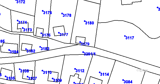 Parcela st. 3179 v KÚ Černošice, Katastrální mapa