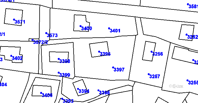 Parcela st. 3396 v KÚ Černošice, Katastrální mapa