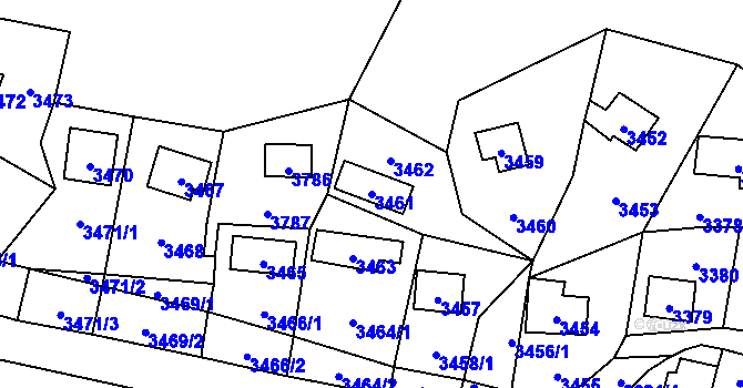 Parcela st. 3461 v KÚ Černošice, Katastrální mapa