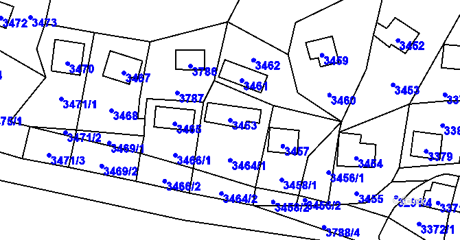 Parcela st. 3463 v KÚ Černošice, Katastrální mapa