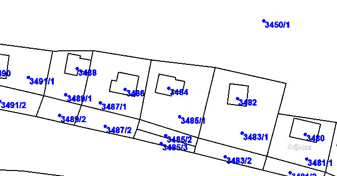 Parcela st. 3484 v KÚ Černošice, Katastrální mapa