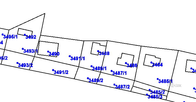 Parcela st. 3488 v KÚ Černošice, Katastrální mapa