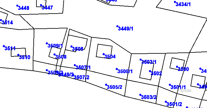 Parcela st. 3504 v KÚ Černošice, Katastrální mapa
