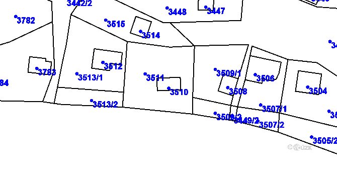 Parcela st. 3510 v KÚ Černošice, Katastrální mapa