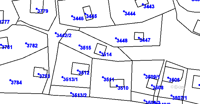 Parcela st. 3514 v KÚ Černošice, Katastrální mapa