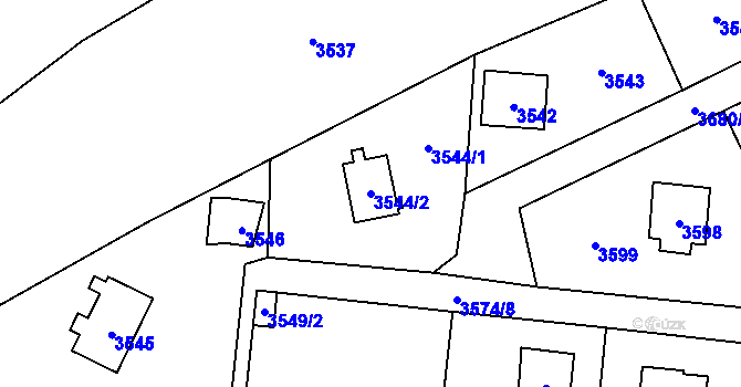 Parcela st. 3544/2 v KÚ Černošice, Katastrální mapa