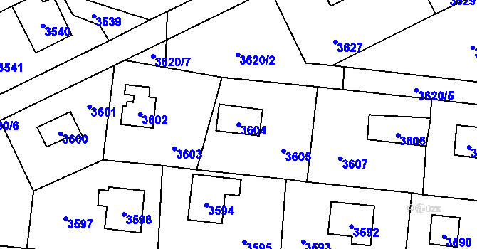 Parcela st. 3604 v KÚ Černošice, Katastrální mapa