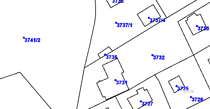 Parcela st. 3736 v KÚ Černošice, Katastrální mapa