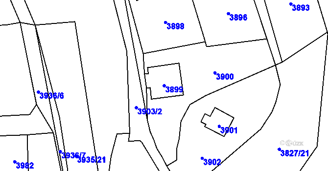 Parcela st. 3899 v KÚ Černošice, Katastrální mapa