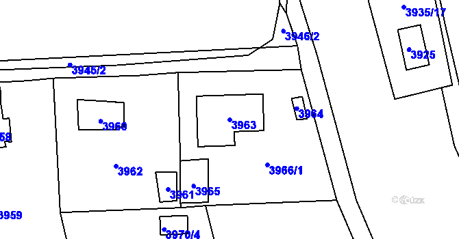 Parcela st. 3963 v KÚ Černošice, Katastrální mapa