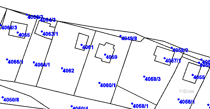 Parcela st. 4059 v KÚ Černošice, Katastrální mapa