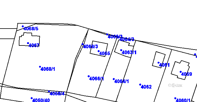 Parcela st. 4065 v KÚ Černošice, Katastrální mapa