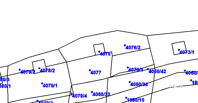 Parcela st. 4075 v KÚ Černošice, Katastrální mapa
