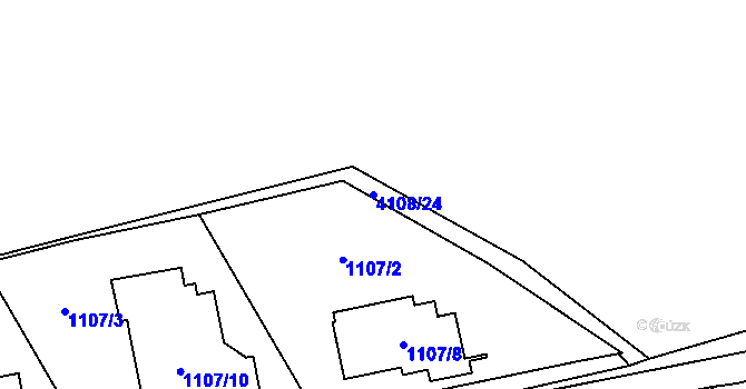 Parcela st. 4108/24 v KÚ Černošice, Katastrální mapa