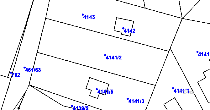 Parcela st. 4141/2 v KÚ Černošice, Katastrální mapa
