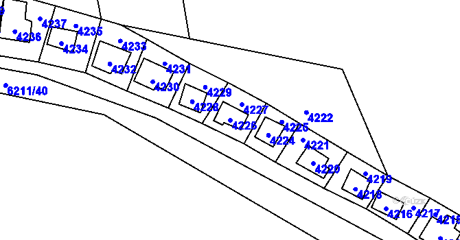 Parcela st. 4226 v KÚ Černošice, Katastrální mapa
