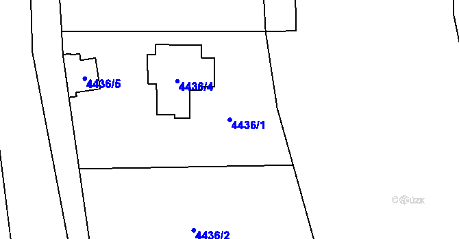 Parcela st. 4436/1 v KÚ Černošice, Katastrální mapa
