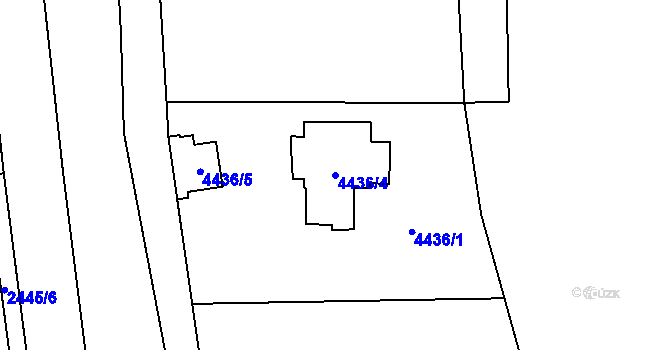 Parcela st. 4436/4 v KÚ Černošice, Katastrální mapa