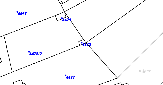 Parcela st. 4472 v KÚ Černošice, Katastrální mapa