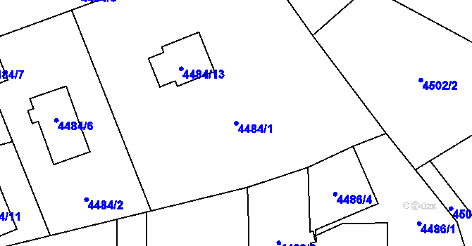 Parcela st. 4484/1 v KÚ Černošice, Katastrální mapa