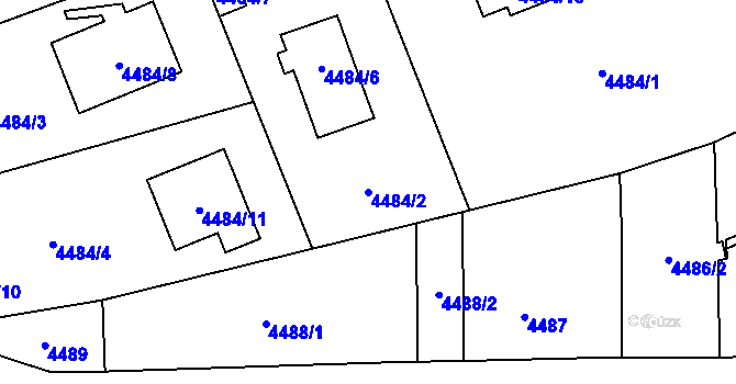 Parcela st. 4484/2 v KÚ Černošice, Katastrální mapa