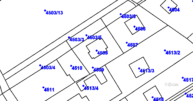 Parcela st. 4508 v KÚ Černošice, Katastrální mapa