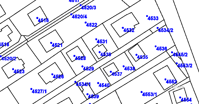 Parcela st. 4530 v KÚ Černošice, Katastrální mapa