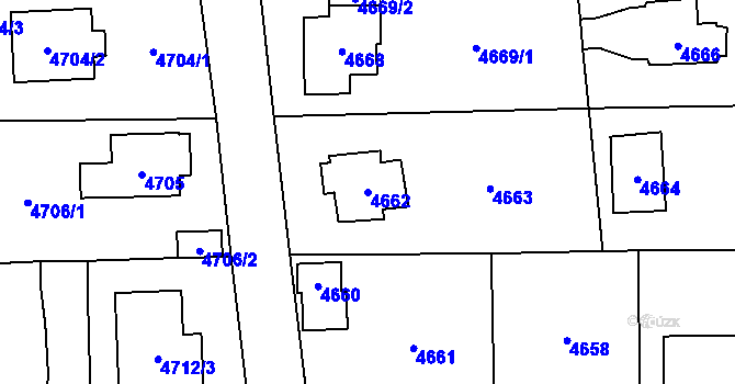 Parcela st. 4662 v KÚ Černošice, Katastrální mapa