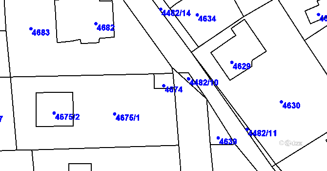Parcela st. 4674 v KÚ Černošice, Katastrální mapa