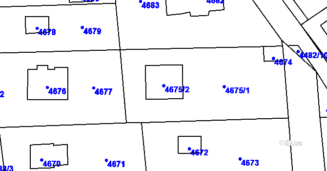 Parcela st. 4675/2 v KÚ Černošice, Katastrální mapa