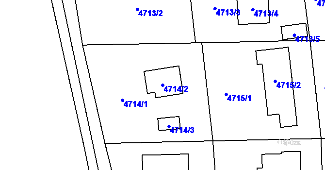 Parcela st. 4714/2 v KÚ Černošice, Katastrální mapa