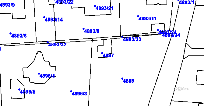 Parcela st. 4897 v KÚ Černošice, Katastrální mapa