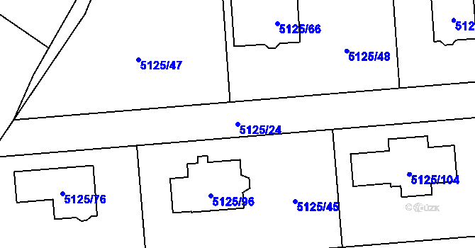 Parcela st. 5125/24 v KÚ Černošice, Katastrální mapa