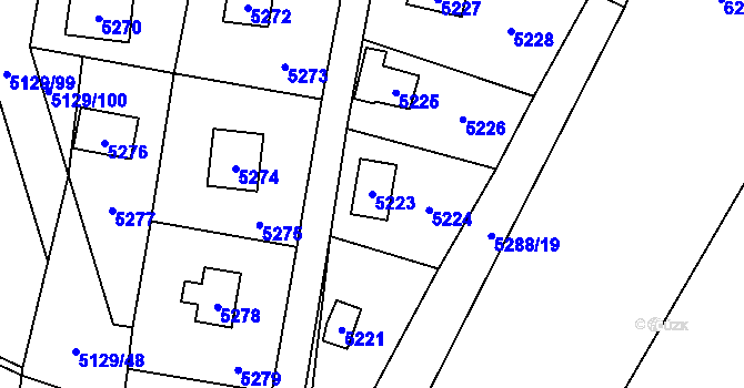 Parcela st. 5223 v KÚ Černošice, Katastrální mapa
