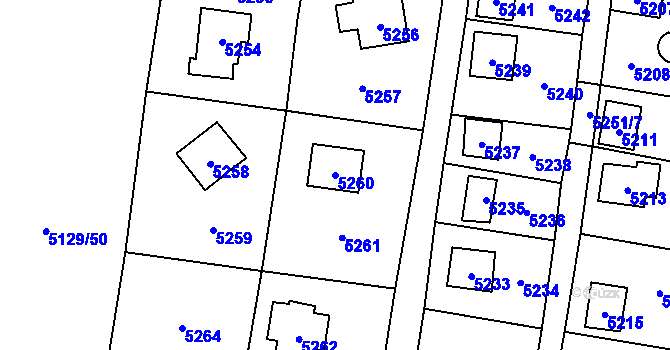 Parcela st. 5260 v KÚ Černošice, Katastrální mapa