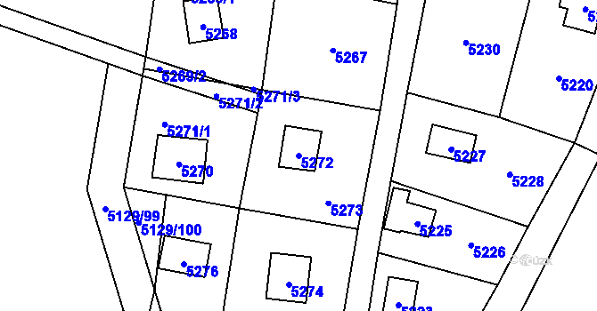 Parcela st. 5272 v KÚ Černošice, Katastrální mapa