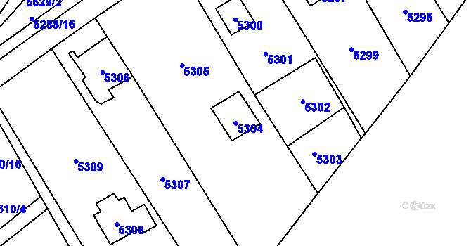 Parcela st. 5304 v KÚ Černošice, Katastrální mapa