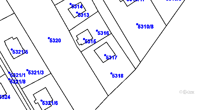 Parcela st. 5317 v KÚ Černošice, Katastrální mapa