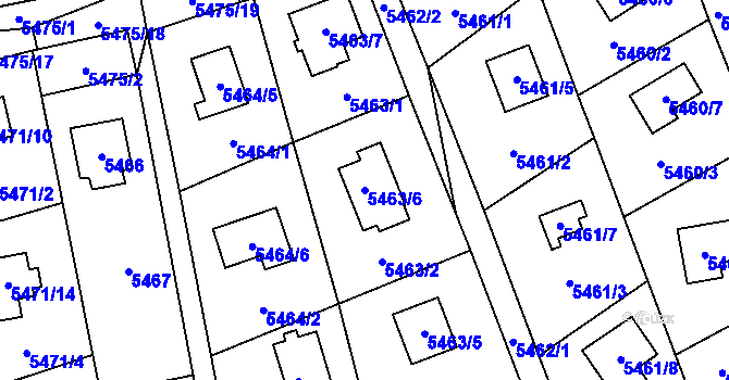 Parcela st. 5463/6 v KÚ Černošice, Katastrální mapa
