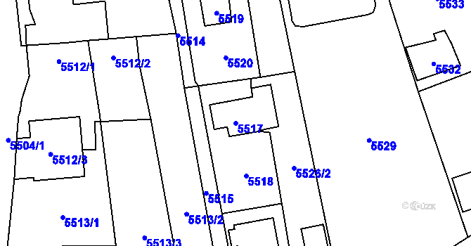 Parcela st. 5517 v KÚ Černošice, Katastrální mapa