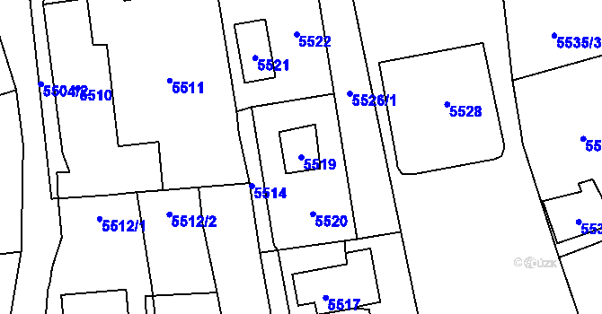 Parcela st. 5519 v KÚ Černošice, Katastrální mapa