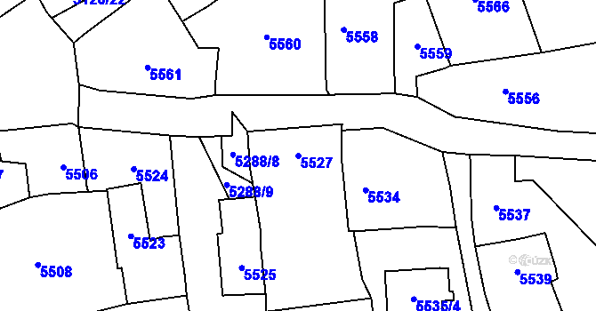 Parcela st. 5527 v KÚ Černošice, Katastrální mapa