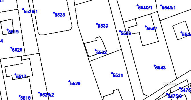 Parcela st. 5532 v KÚ Černošice, Katastrální mapa