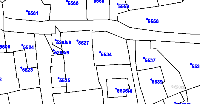 Parcela st. 5534 v KÚ Černošice, Katastrální mapa
