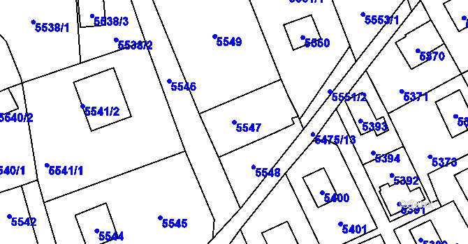 Parcela st. 5547 v KÚ Černošice, Katastrální mapa