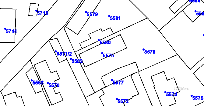 Parcela st. 5576 v KÚ Černošice, Katastrální mapa