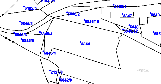 Parcela st. 5844 v KÚ Černošice, Katastrální mapa